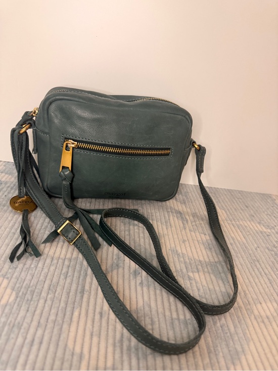 margot Handbags - margot Teal Green Leather Crossbody with Tassel Zip Accent